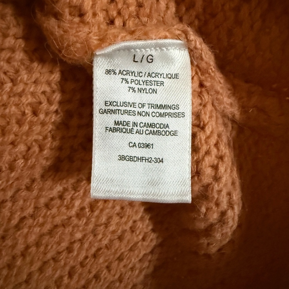 35. Denver Hayes Warm Orange Cowl Neck Sweater - Picture 4 of 6